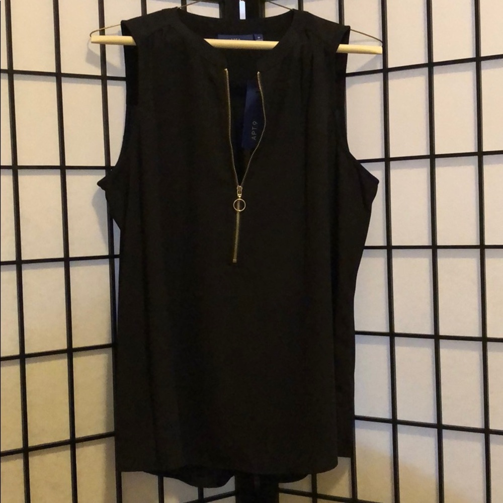 Black zip up tank top